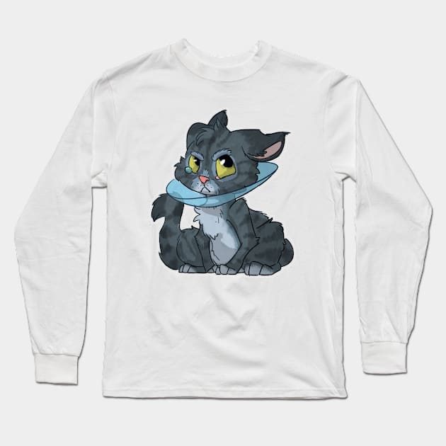 Cat in cone Long Sleeve T-Shirt by KowTownArt